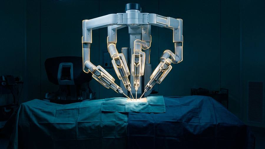 Robotic surgery system in operating theatre